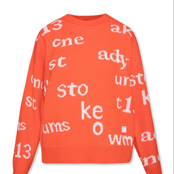 Like new Rare Acne Studios Orange Crewneck Designer Wool Sweater - Picture 3 of 7